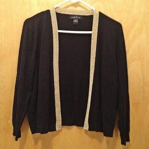 August Silk XL Gold Trimmed Cardigan